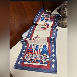 Gnome pattern 4th of July Patriotic Table Runner